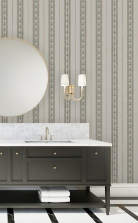Papel pintado rayas con efecto bordado en relieve Alexander Stripe 676429