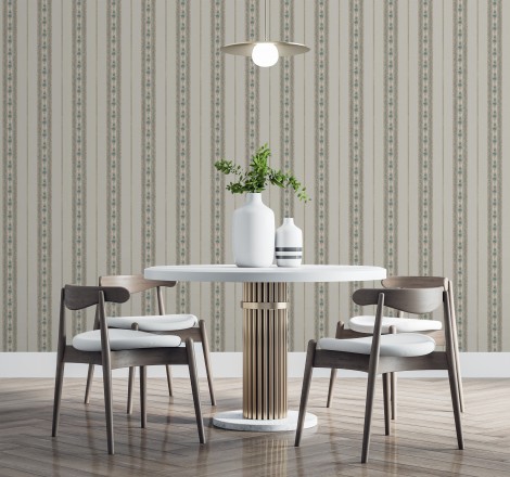 Papel pintado rayas con efecto bordado en relieve Alexander Stripe 676429