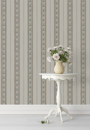 Papel pintado rayas con efecto bordado en relieve Alexander Stripe 676429