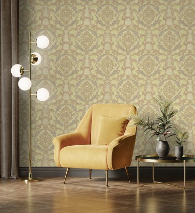Papel pintado damasco barroco con efecto bordado en relieve Istambul Palace 676844