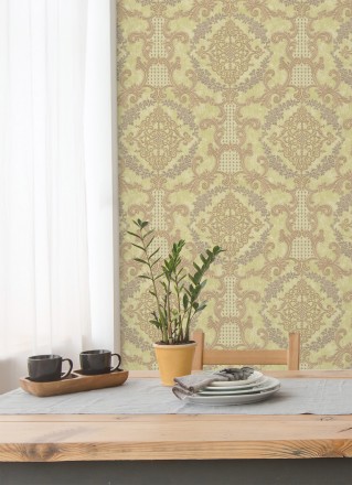 Papel pintado damasco barroco con efecto bordado en relieve Istambul Palace 676844