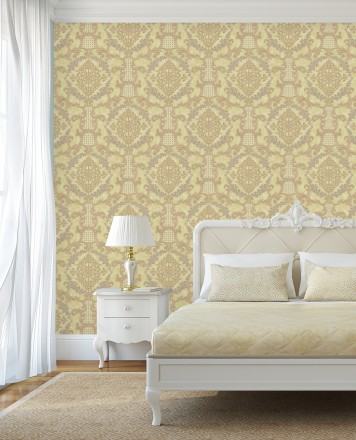 Papel pintado damasco barroco con efecto bordado en relieve Istambul Palace 676844