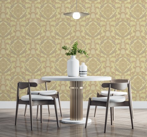 Papel pintado damasco barroco con efecto bordado en relieve Istambul Palace 676844