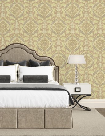 Papel pintado damasco barroco con efecto bordado en relieve Istambul Palace 676844