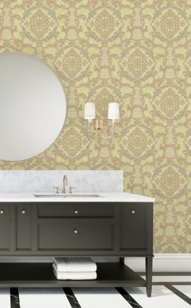 Papel pintado damasco barroco con efecto bordado en relieve Istambul Palace 676844