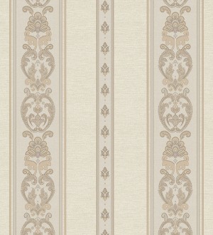 Papel pintado rayas con cadenetas barrocas con efecto bordado en relieve Selim Imperial Stripe 676848