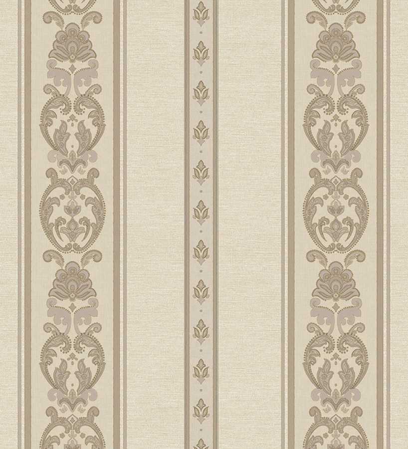Papel pintado rayas con cadenetas barrocas con efecto bordado en relieve Selim Imperial Stripe 676849