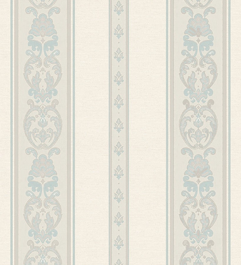 Papel pintado rayas con cadenetas barrocas con efecto bordado en relieve Selim Imperial Stripe 676850