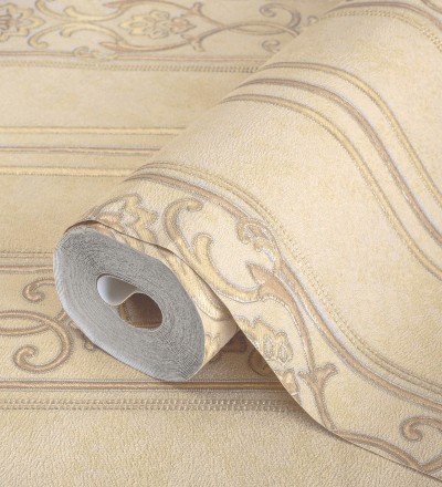 Papel pintado rayas ornamentales con relieves Osman Classic Stripe 676859