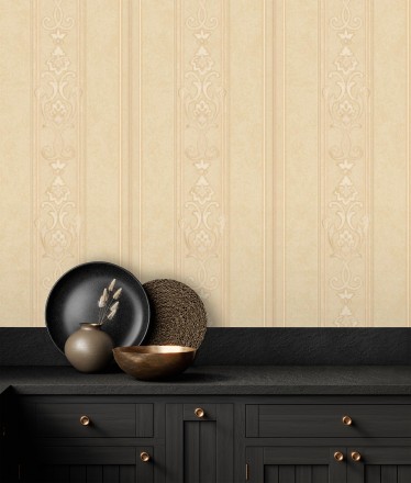 Papel pintado rayas ornamentales con relieves Osman Classic Stripe 676859