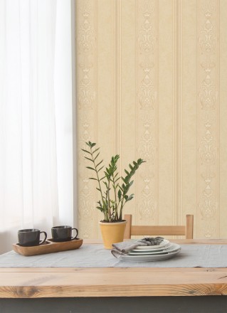 Papel pintado rayas ornamentales con relieves Osman Classic Stripe 676859