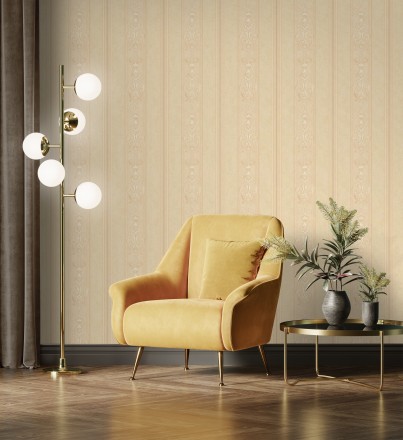 Papel pintado rayas ornamentales con relieves Osman Classic Stripe 676859