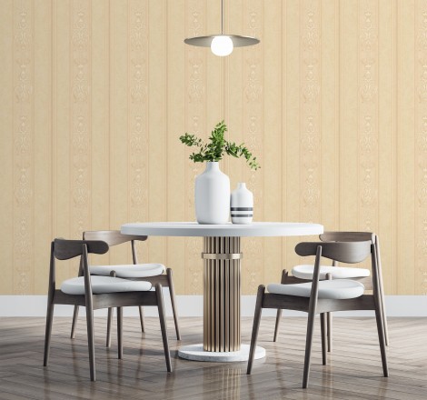 Papel pintado rayas ornamentales con relieves Osman Classic Stripe 676859