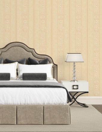Papel pintado rayas ornamentales con relieves Osman Classic Stripe 676859
