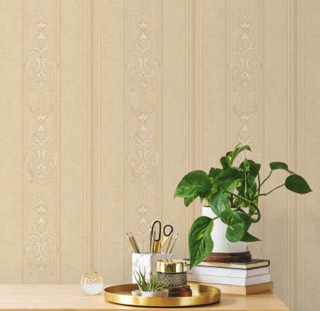 Papel pintado rayas ornamentales con relieves Osman Classic Stripe 676859