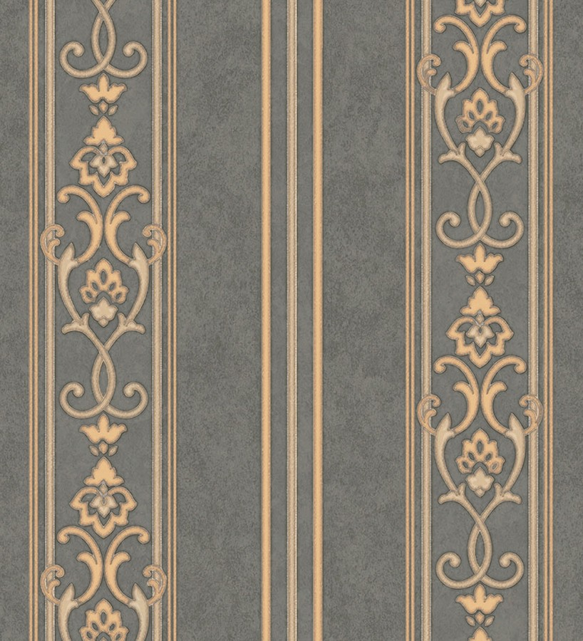 Papel pintado rayas ornamentales con relieves Osman Classic Stripe 676861
