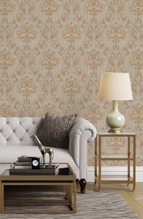 Papel pintado damasco estilo bizantino efecto bordado con relieve Bizans Damask 676877