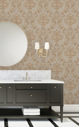 Papel pintado damasco estilo bizantino efecto bordado con relieve Bizans Damask 676877