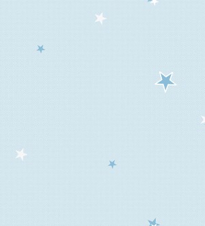Papel pintado de estrellas azules fondo celeste Baby Stars 681499