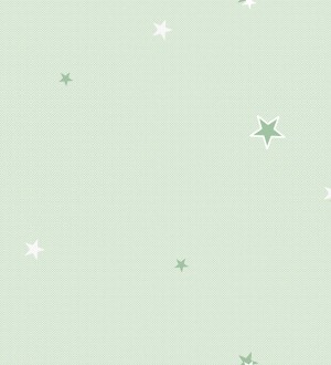 Papel pintado de estrellas verde fondo verde claro Baby Stars 681500