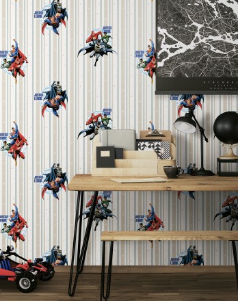 Papel pintado liga de la justicia Warner DC Superman Batman Justice League 681525