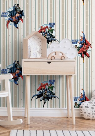 Papel pintado liga de la justicia Warner DC Superman Batman Justice League 681525