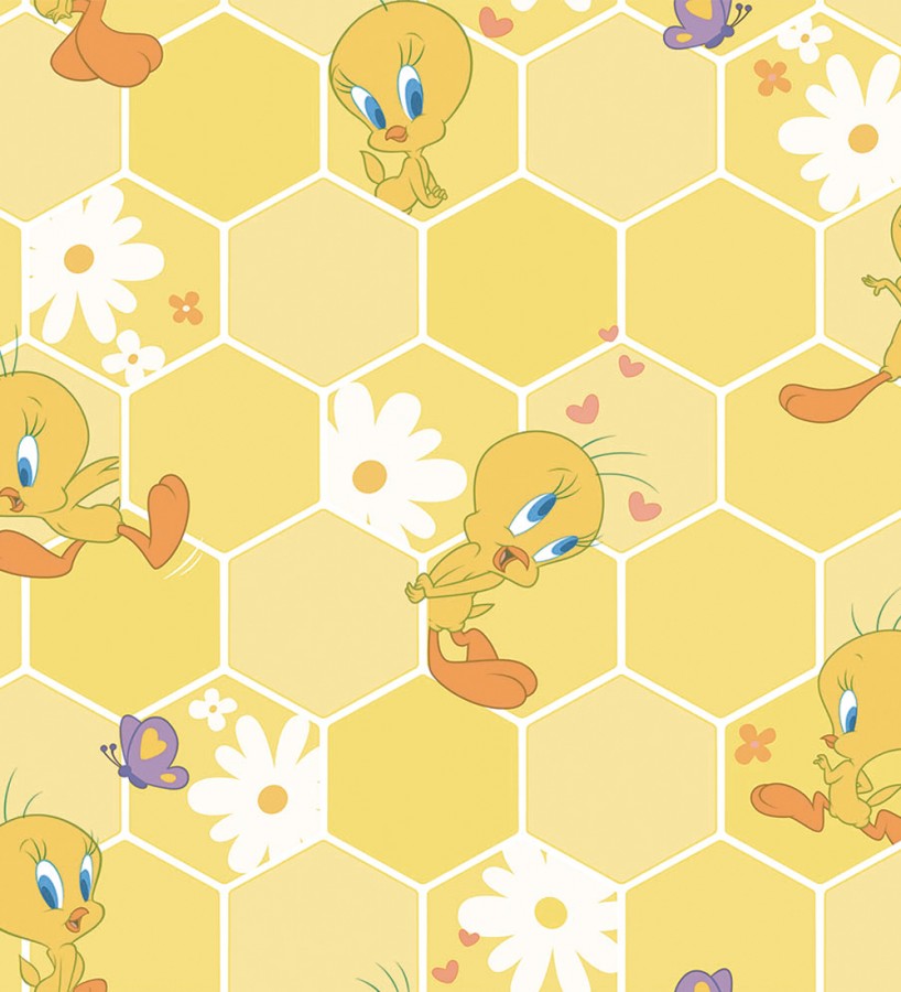 Papel pintado Piolín fondo panal de abejas Tweety Blossom 681529