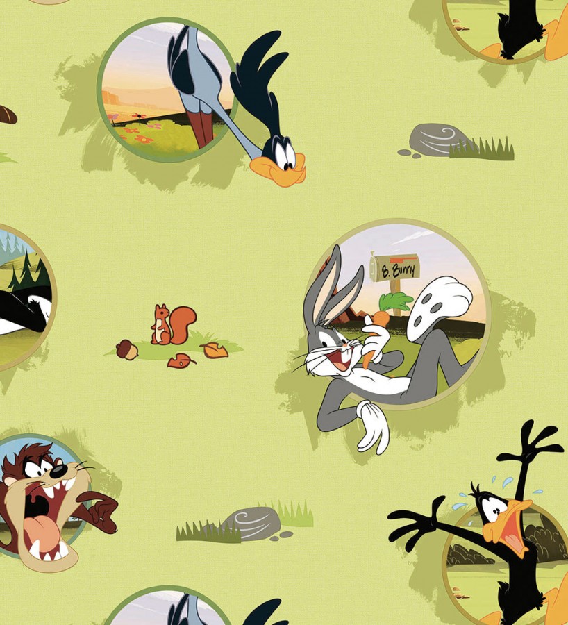 Papel pintado Looney Tunes Bugs Bunny Taz Correcaminos Looney Gang 681547