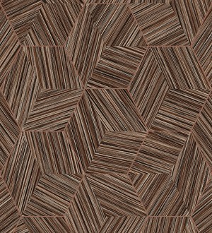 Papel pintado de hexágonos con delgadas líneas color cobre Maurice Metrix 681676