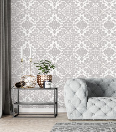Papel pintado medallones ornamentales bordados Arconte 681692