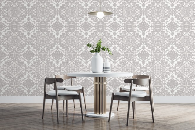 Papel pintado medallones ornamentales bordados Arconte 681692