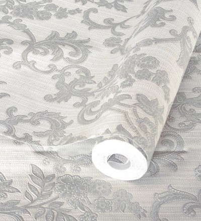 Papel pintado damasco bordado texturizado efecto textil estilo francés Lutecia 681712