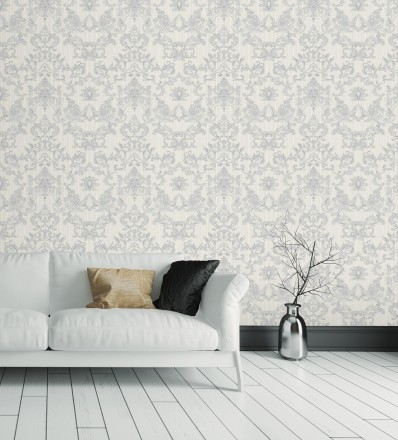 Papel pintado damasco bordado texturizado efecto textil estilo francés Lutecia 681712