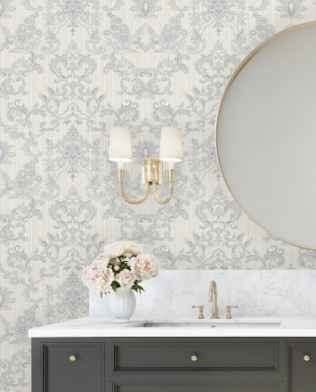 Papel pintado damasco bordado texturizado efecto textil estilo francés Lutecia 681712