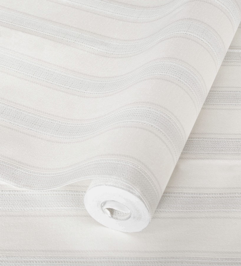 Papel pintado de rayas texturizado efecto textil estilo francés Lutecia Stripes 681717
