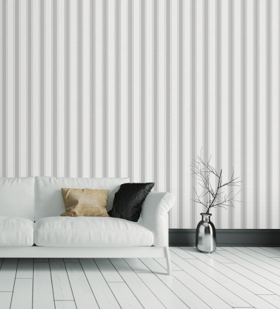Papel pintado de rayas texturizado efecto textil estilo francés Lutecia Stripes 681721