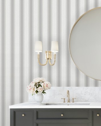 Papel pintado de rayas texturizado efecto textil estilo francés Lutecia Stripes 681721