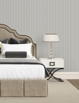 Papel pintado de rayas finas efecto textil texturizado estilo francés Lutecia Fabric 681726