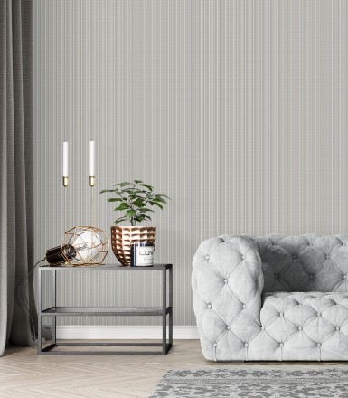 Papel pintado de rayas finas efecto textil texturizado estilo francés Lutecia Fabric 681726