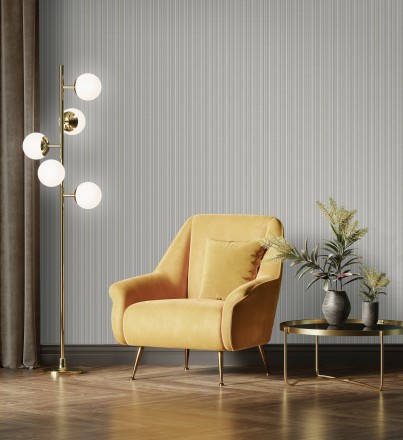 Papel pintado de rayas finas efecto textil texturizado estilo francés Lutecia Fabric 681726