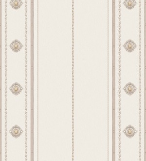 Papel pintado de rayas con ornamentos lujosos en relieve Antonella Stripes 681733