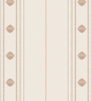 Papel pintado de rayas con ornamentos lujosos en relieve Antonella Stripes 681734