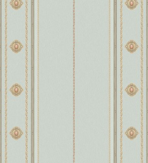 Papel pintado de rayas con ornamentos lujosos en relieve Antonella Stripes 681735