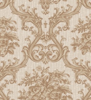 Papel pintado damasco clásico efecto textil con relieve Senza 681739