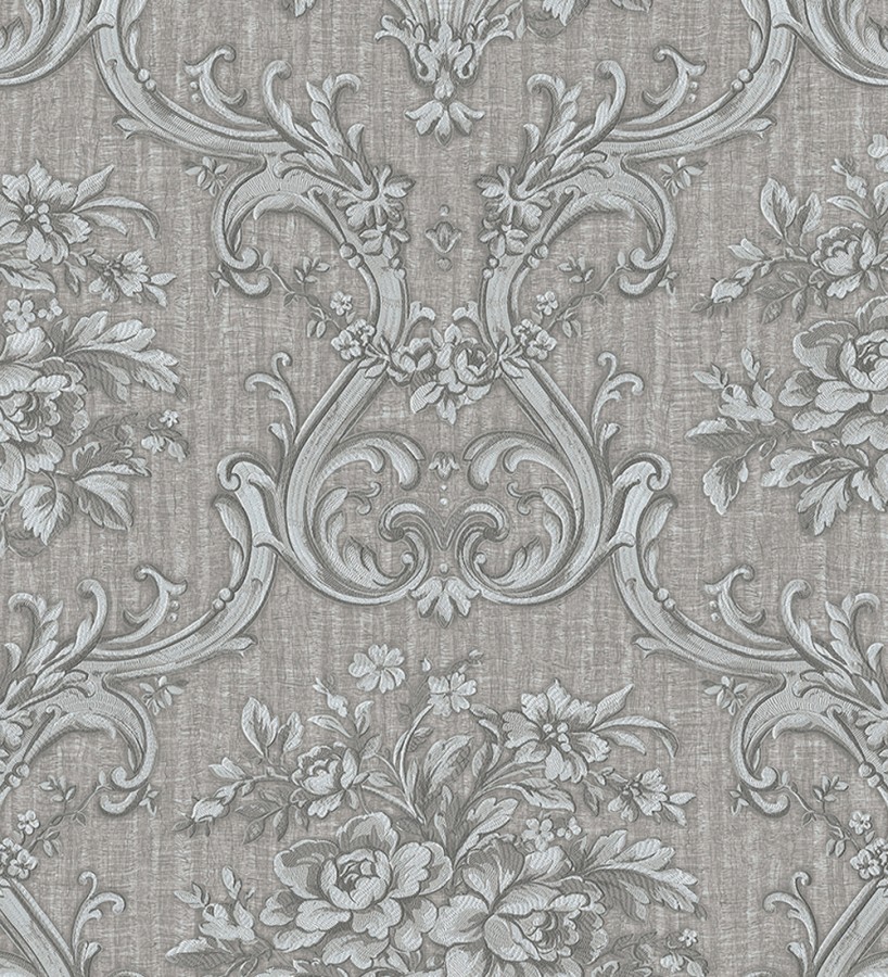 Papel pintado damasco clásico efecto textil con relieve Senza 681740