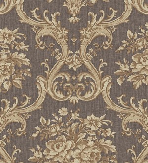 Papel pintado damasco clásico efecto textil con relieve Senza 681741