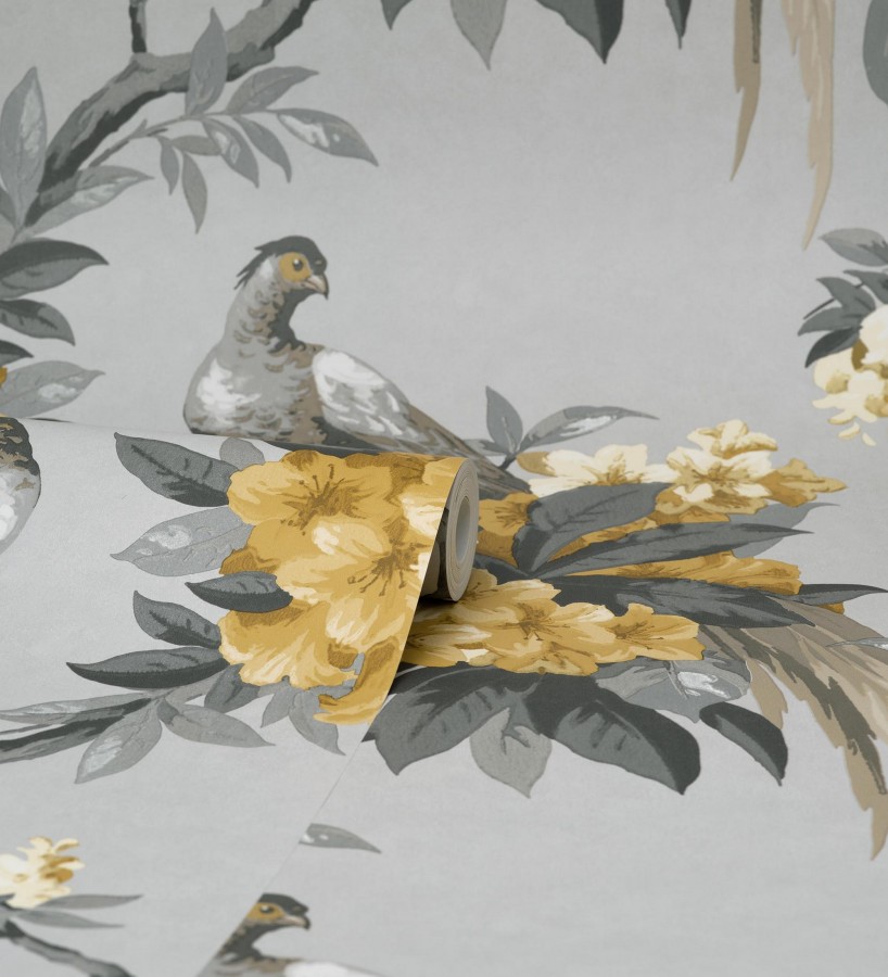 Papel pintado de pájaros y flores de los jardines reales Royal Birds 681201