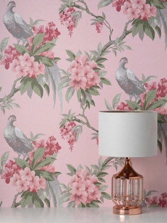 Papel pintado de pájaros y flores de los jardines reales Royal Birds 681204