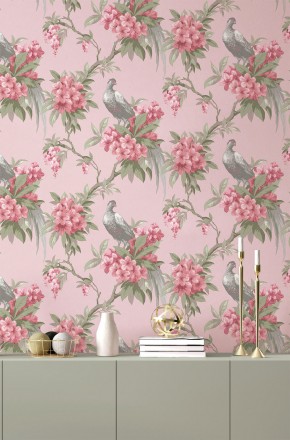 Papel pintado de pájaros y flores de los jardines reales Royal Birds 681204