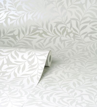 Papel pintado de hojas efecto nacarado fondo mate Didier 681205